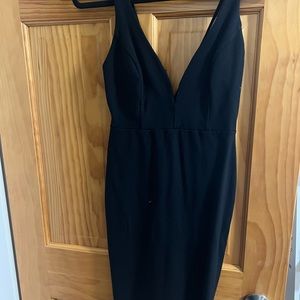 Black plunge dress